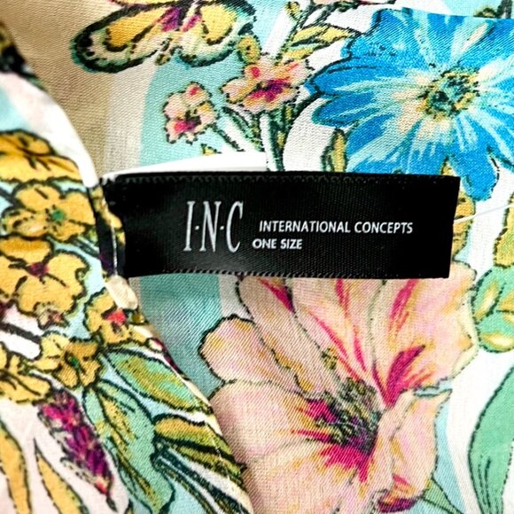 INC International Concepts Floral & Butterfly Print Scarf Lightweight Secret Gar - Picture 3 of 8